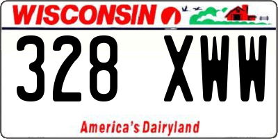 WI license plate 328XWW
