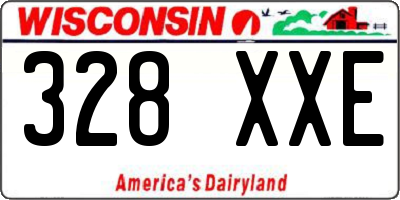 WI license plate 328XXE