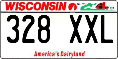 WI license plate 328XXL