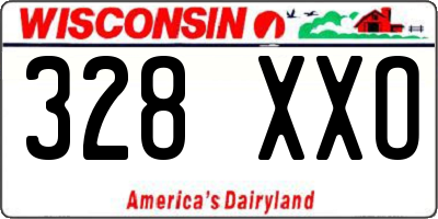WI license plate 328XXO