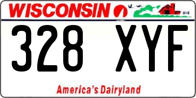 WI license plate 328XYF