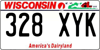 WI license plate 328XYK