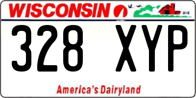 WI license plate 328XYP