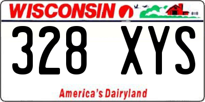 WI license plate 328XYS
