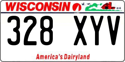 WI license plate 328XYV