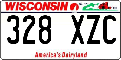 WI license plate 328XZC