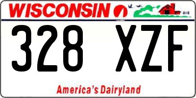 WI license plate 328XZF