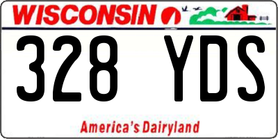 WI license plate 328YDS