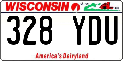 WI license plate 328YDU