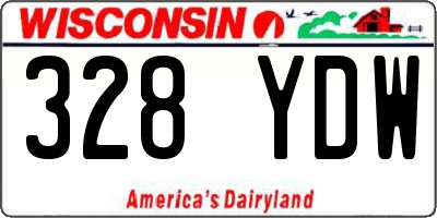 WI license plate 328YDW