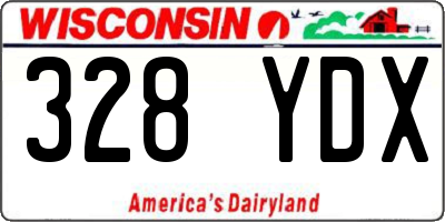 WI license plate 328YDX