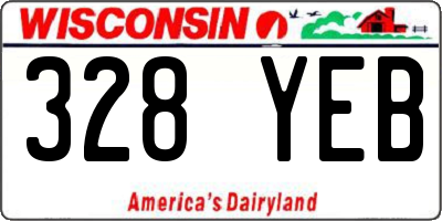 WI license plate 328YEB