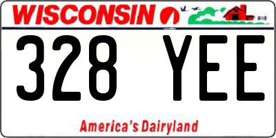 WI license plate 328YEE