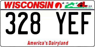 WI license plate 328YEF