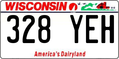 WI license plate 328YEH