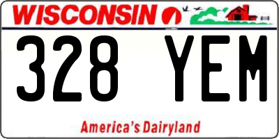 WI license plate 328YEM