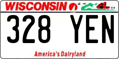 WI license plate 328YEN