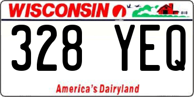 WI license plate 328YEQ