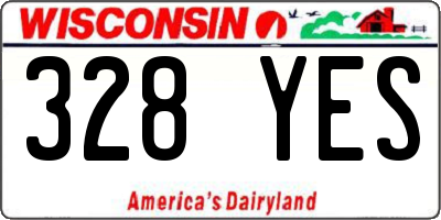 WI license plate 328YES