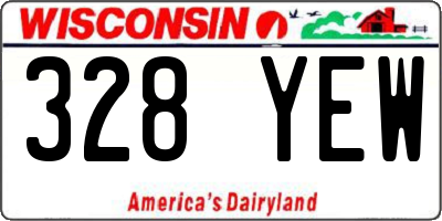 WI license plate 328YEW