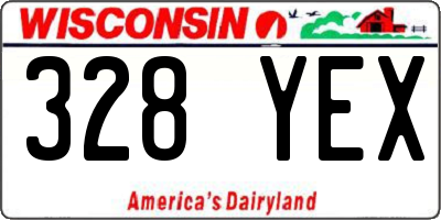 WI license plate 328YEX
