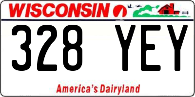 WI license plate 328YEY
