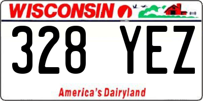 WI license plate 328YEZ