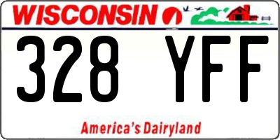 WI license plate 328YFF