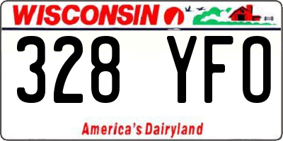 WI license plate 328YFO