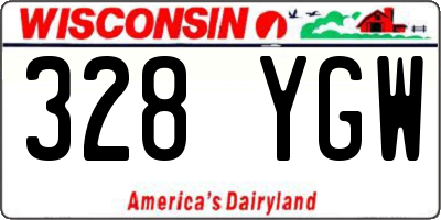 WI license plate 328YGW