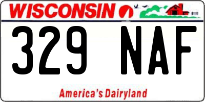 WI license plate 329NAF