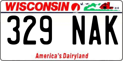 WI license plate 329NAK