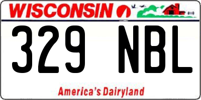 WI license plate 329NBL