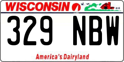 WI license plate 329NBW
