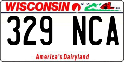 WI license plate 329NCA