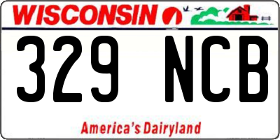 WI license plate 329NCB