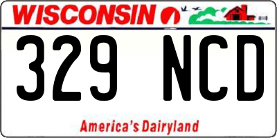 WI license plate 329NCD