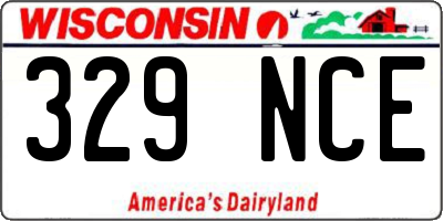 WI license plate 329NCE