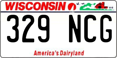 WI license plate 329NCG