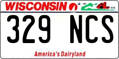 WI license plate 329NCS