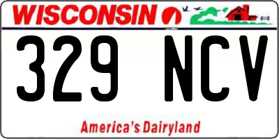 WI license plate 329NCV