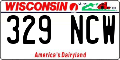 WI license plate 329NCW