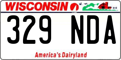 WI license plate 329NDA