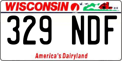 WI license plate 329NDF