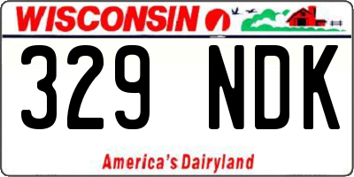 WI license plate 329NDK