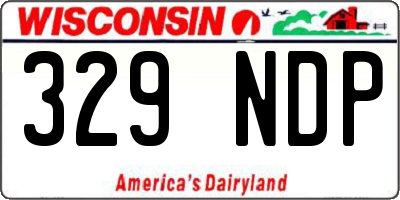 WI license plate 329NDP