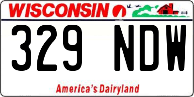 WI license plate 329NDW