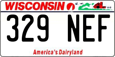 WI license plate 329NEF