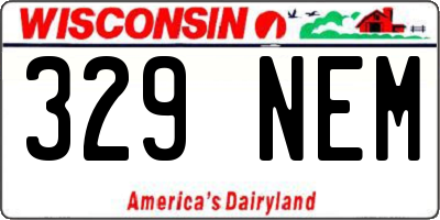 WI license plate 329NEM