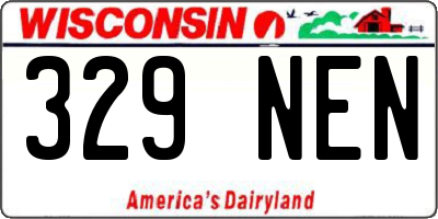 WI license plate 329NEN